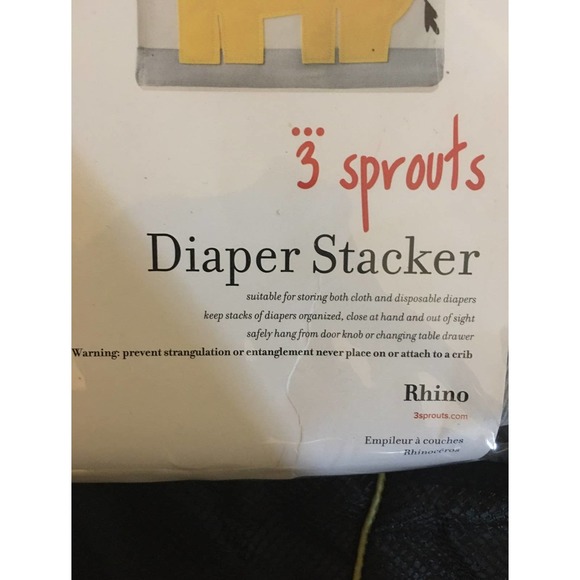 New (Open Package) 3 Three Sprouts Diaper Stacker Caddy-Beige Canvas - Picture 5 of 7